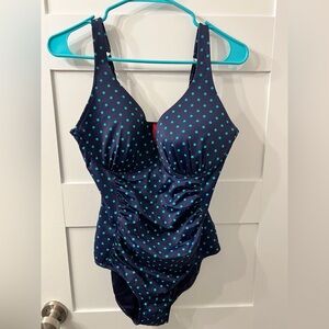 Spanx Polka Dot One-Piece Swimsuit size 14